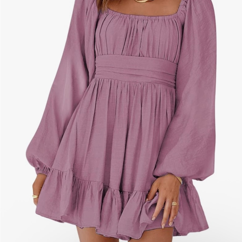 Chic Lavender Long Sleeve Mini Dress